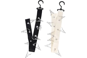 2pcs Toy Display Belt, 26.18in Plush Hanging Display Filled Animal Rack Chain for Animal Door Wall Storage Organizer (Black)