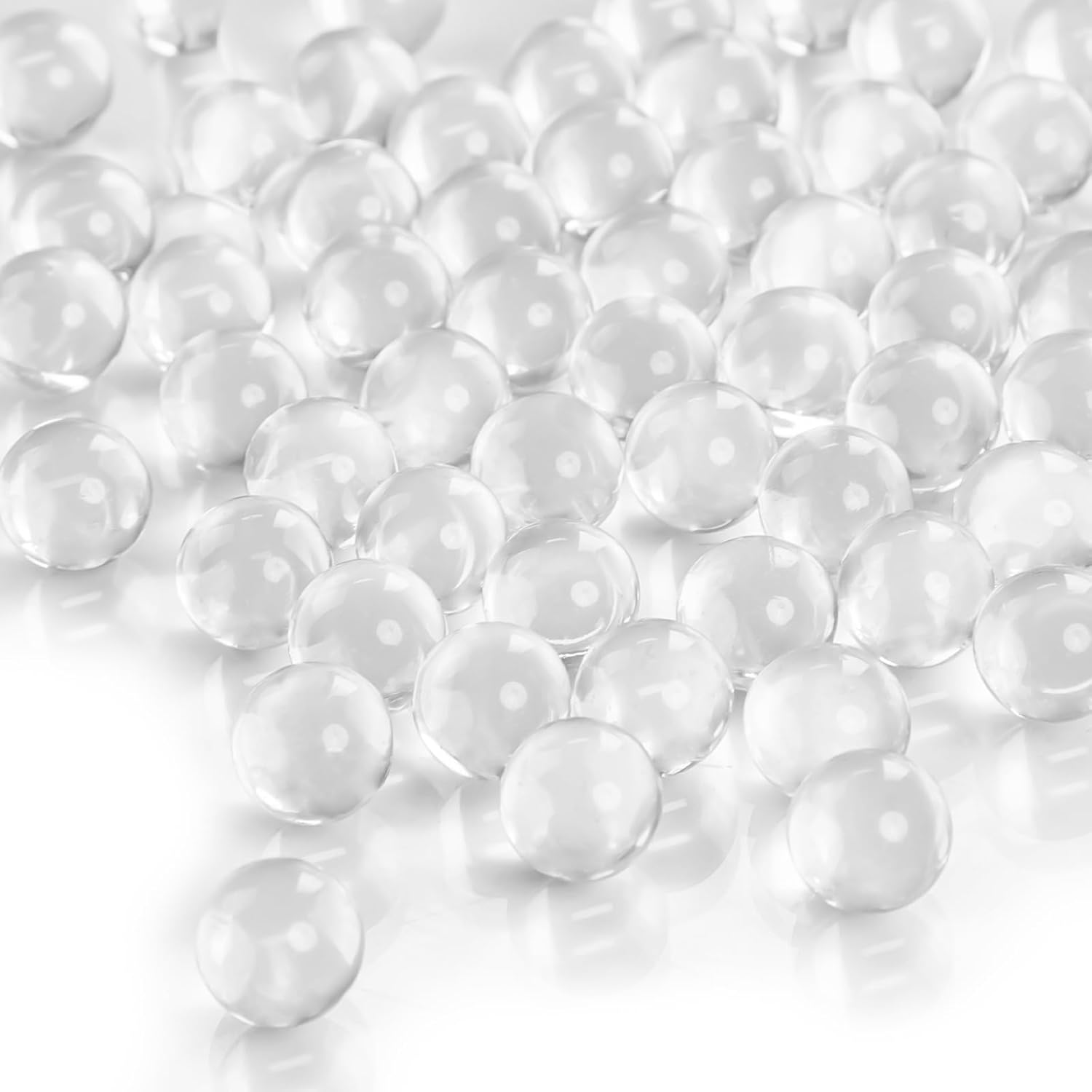 Marble Games - FUTUREPLUSX Clear Glass Marbles, 1LB Round Marble Beads Transparent Vase Fillers Decorative Glass Gem Pebbles for Decoration Collectibles Marble Games