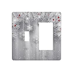 Christmas Snowflake Planks 2 Gang Light Switch