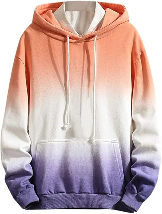 Amazon メンズ パーカー 大きいサイズパーカー グラデーション トップス プルオーバー 長袖 フード付き トレーナー ゆったり かっこいい プルオーバーパーカー おしゃれ ストリート スウェットパーカー カジュアル スウェット 春秋冬 トレーナー パーカー 通販
