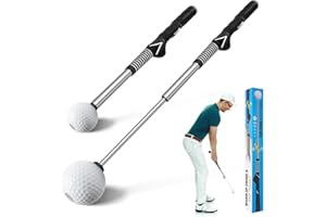 Beauyist Pro-Level Retractable Golf Swing Trainer - Right-Handed Click Stick Golf Grip Trainer | Practice & Pre-Round Warm-Up Golf Training Aid