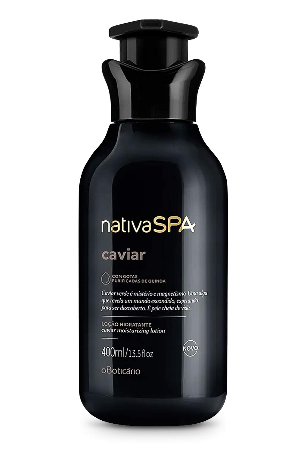 Nativa Spa Caviar Body Lotion by O Boticario | 30 Hours Of Hydration | Loção Hidratante | Fragranced Skin Moisturizer with Purified Quinoa Drops (13.5 fl oz)