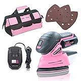 Pink Power Detail Sander for Woodworking 20V