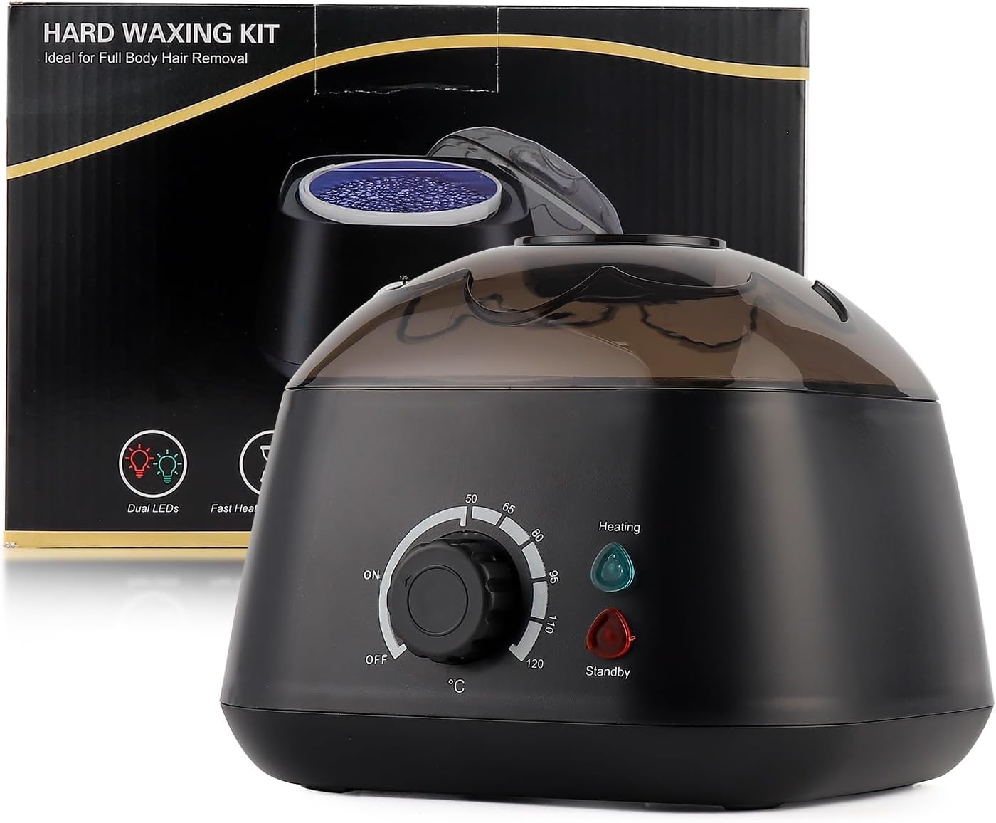 Photo 1 of IeBilif Wax Warmer for Hair Removal, Wax Pot for Hair Removal Professional with Through Lid, 17oz Wax Heater for Body Waxing (Black)