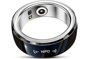 MEETSHERRY Smart Rings for Men Women Advanced Health Fitness Tracker Monitor Sleep Heart Rate Oximetry Activity Waterproof Compatible with iOS&Android Black 10# (No Subscription Required)