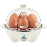 Dash Rapid Egg Cooker, 7 Eggs, Hard Boiled, Poached &amp; Omelettes, Cream | Electric Egg Poacher, Boiler, Steamer &amp; Omelette Maker, Soft, Medium or Scrambled Eggs, Auto Shut-Off, BPA-Free