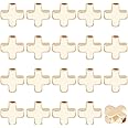 BENECREAT 20 Pcs Cross Beads - Real 18K Gold Plated Spacer Beads Metal Gold Beads Cross Beads for Bracelets DIY Jewelry Making - 8x8x3mm