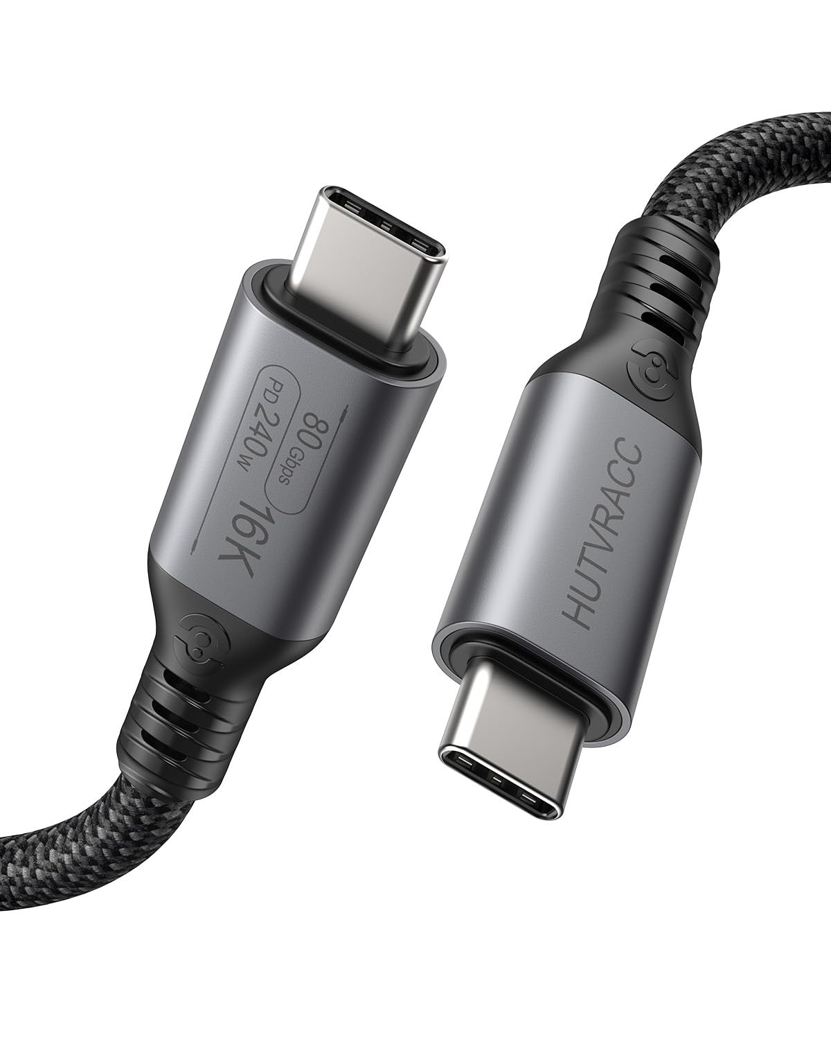 usb c ladekabel 80Gbps – Kompatibel mit Thunderbolt 5/4/3, 240W PD Schnellladekabel, Unterstützt 16K@60Hz 8K@60Hz 4K@240Hz Display für Laptop, MacBook, eGPU, SSD, Dockingstation-0.5M(Nylonseil
