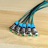 Gebildet 5x Green LED Indicator Light 8mm 3V-9V Waterproof Wire view 2