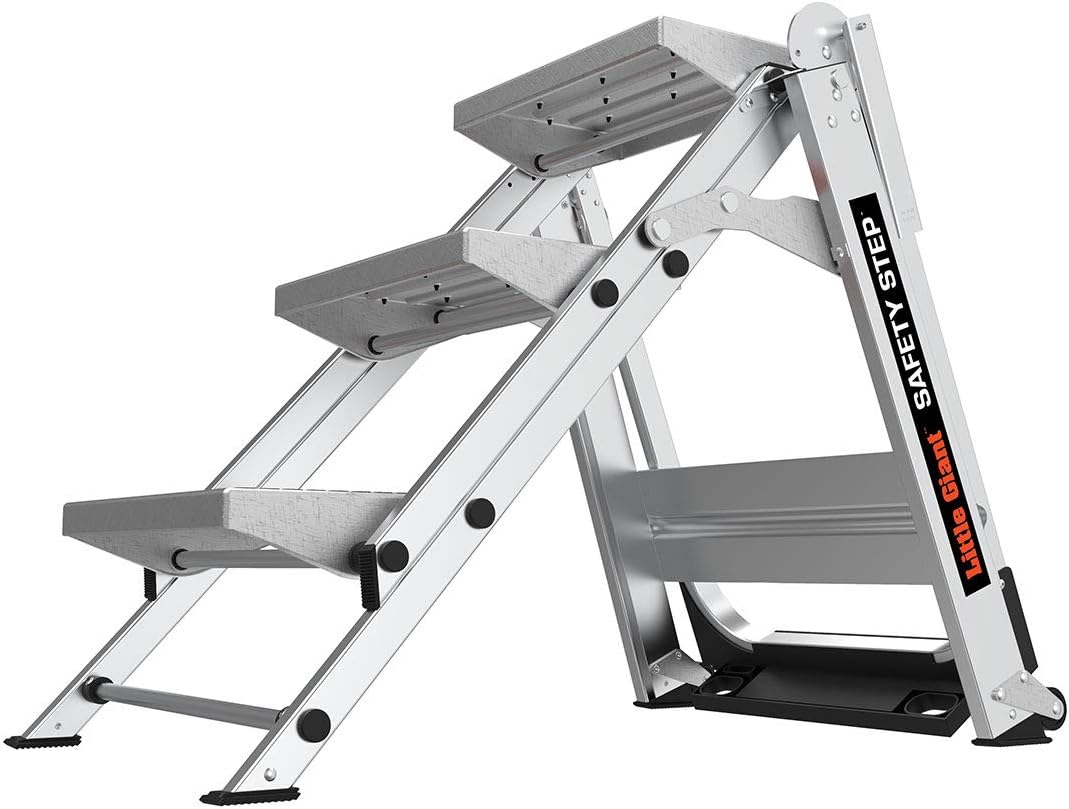Little Giant Ladders, Safety Step, 3-Step, 3 Foot, Step Stool, Aluminum, Type 1A, 300 lbs Weight Rating, (10310BA): Home Improvement