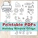 Gel Charms Christmas Window Clings Snowman and Snowflakes