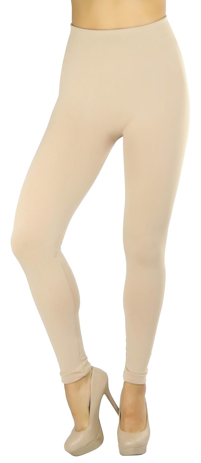 Buy ToBeInStyle Women's Footless Elastic Leggings One Size Beige at