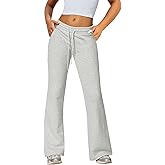 IPMQ Womens Sweatpants Cotton Lounge Pants Wide Leg Drawstring Joggers Fall Athletic Outfits with Pockets 2025