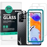 Ibywind Screen Protector For Redmi Note 11 Pro 5G/4G Global (6.67 Inches),with 2Pcs Tempered Glass,1Pc Camera Lens Protector,1Pc Backing Carbon Fiber Film [Fingerprint Reader,Easy to install]