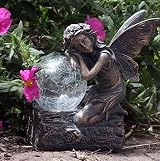 Felicity Solar Fairy 19cm Garden Ornament Resin Bronze Effect FHFY Garden view 2