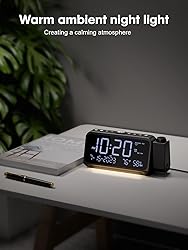 ROCAM Projection Alarm Clock, Digital Clock with