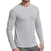 PLUMZJOY Mens UPF 50+ UV Sun Protection Shirts Outdoor Long Sleeve SPF Rash Guard for Fishing Hiking Swim Running