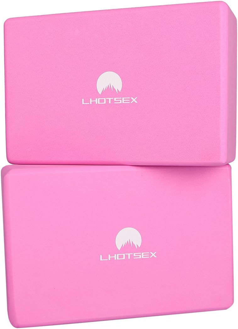 LHOTSEX Yoga Pilates Exercise Fitness Block, High Density EVA Foam Yoga Brick (Pink)