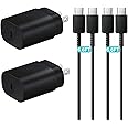 USB C Charger, 2-Pack 25W Super Type C Fast Charging with 6.6FT C to C Charger Cable for Samsung Galaxy S24 Ultra/S24/S24+/S23/S23 Ultra/S23+/S22/S22 Ultra/S22+/S21/S21+/S21 Ultra