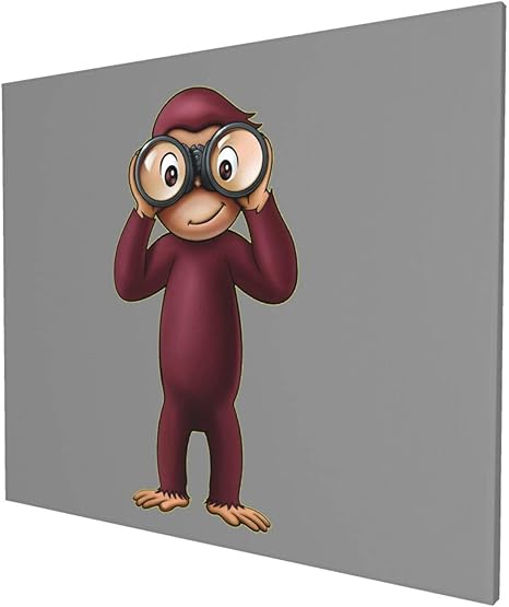 Amazon Co Jp 壁掛け キャンバスおさるのジョージ 装飾画 モダンアート インテリア ポスター おしゃれ アートボード 部屋飾り 壁の絵 背景絵画 50 60cm フレームレス ホーム キッチン