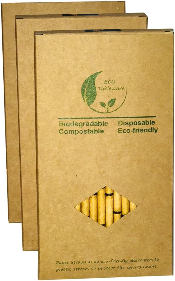 Yellow Bamboo Paper Straws - Image 5