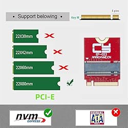 cablecc 22x30mm NVME M-Key to 22x80mm NGFF