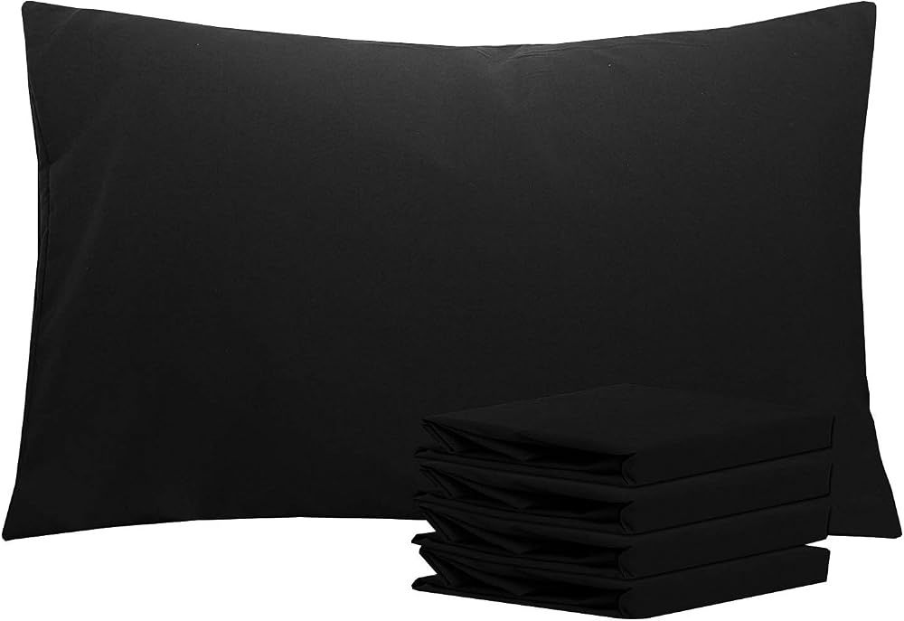 NTBAY 4 Pack Pillowcases 50x75 cm 100% Brushed Microfiber Black