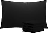 NTBAY 4 Pack Pillowcases 50x75 cm 100% Brushed Microfiber Black