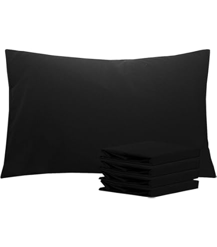 thumbnail interactive-video image 1 of Elegant Comfort 4-Pack Solid Pillowcases - 1500 Thread Count Microfiber, Standard/Queen, Black 1 of 11