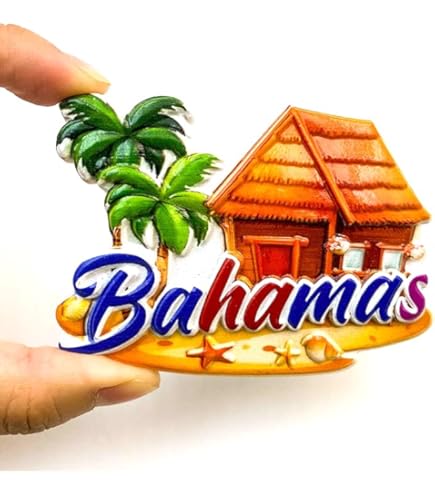 Magnete Frigorifero 3D Paradise Island Great Bahamas - Souvenir Di Viaggio In Resina Fatto A Mano - Collezione Città - 3