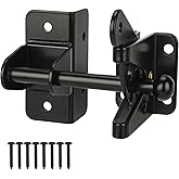 HILLMASTER Self Locking Gate Latch for Wooden Fence,Heavy Duty Gravity Fence Latch Privacy Door Latch for Wood Gate,Metal Gates,Vinyl Fence,Gate Hardware Gate Door Lock for Outdoor Pool,Black Finish