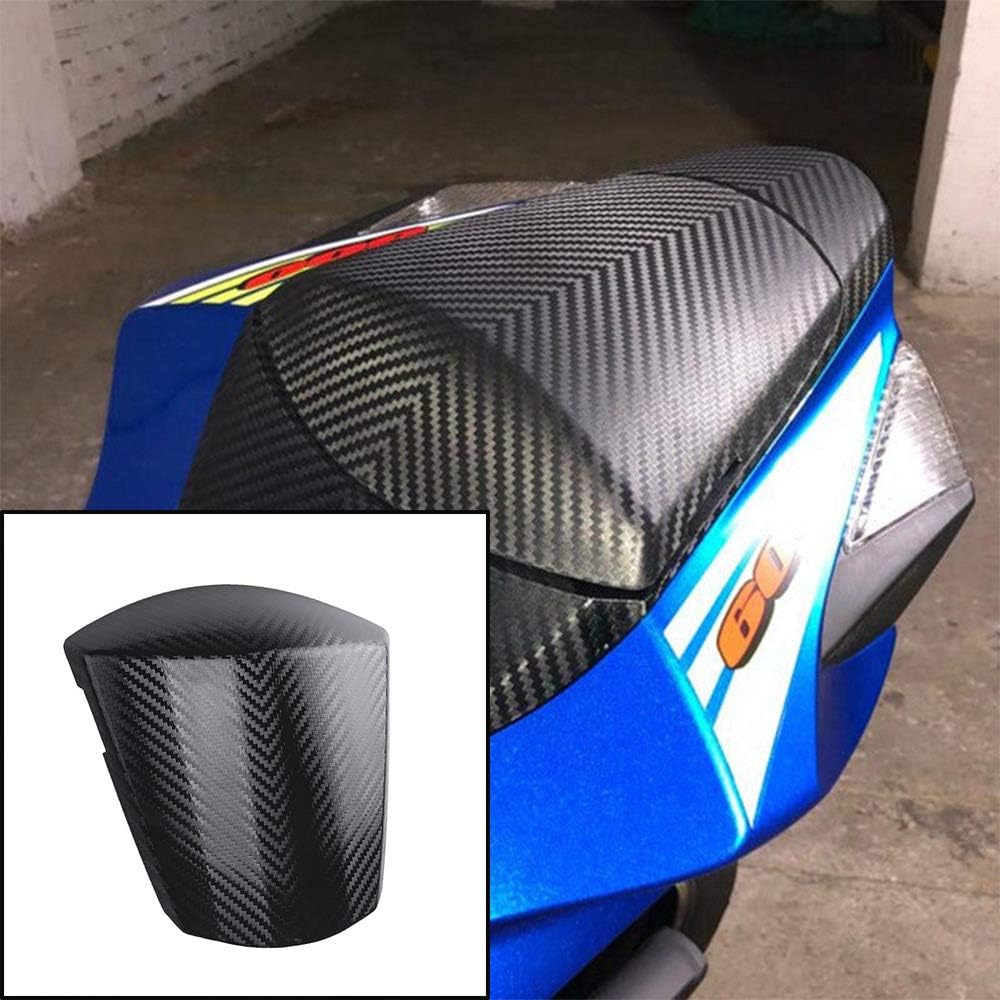 XX eCommerce Motorcycle Motorbike Motorcycle Carbon Pattern Rear Solo Passenger Seat Cowl Cover (Gloss black)