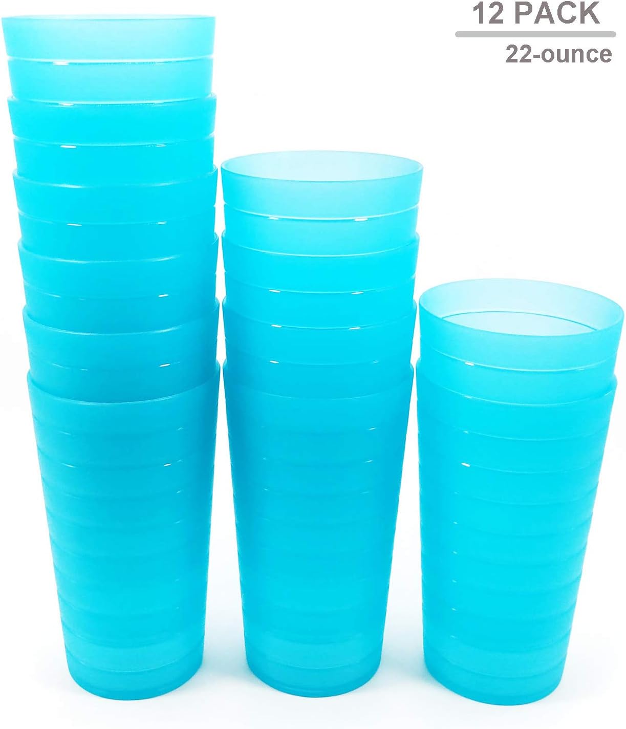 22ounce Plastic Tumblers Drinking Glasses Party Cups Iced