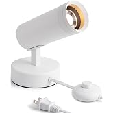 Opulux LED Spot Lights Indoor, 5W Plants Floor Uplighting with Foot Switch | Zoomable Adjustable‑Angle Floor Uplight Accent Light for Plants, Paintings and Artwork, 5.9 FT Plug‑in Cord for Dark Corners