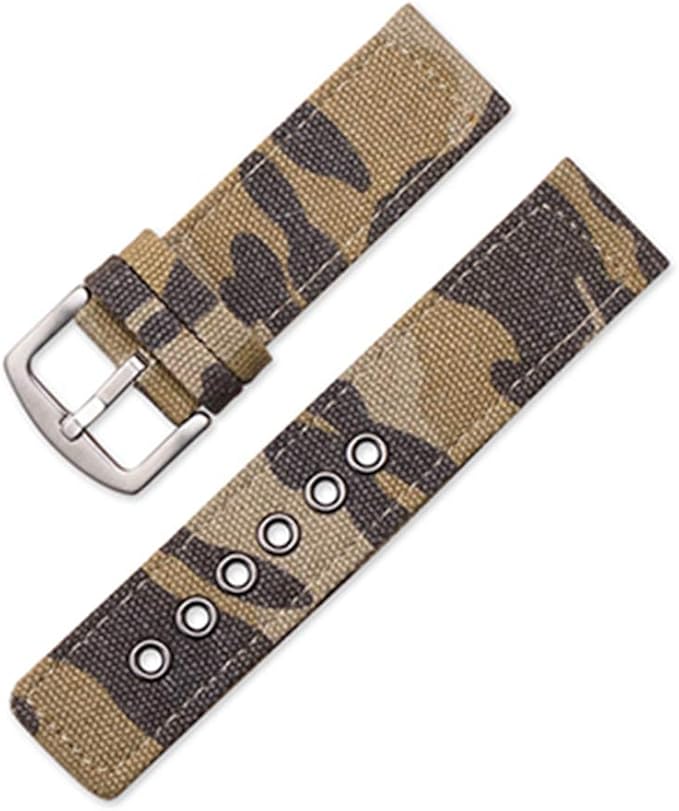 Canvas Nylon Watch Strap 18mm/20mm/22mm/24mm Camo Watch Band Amazon.co