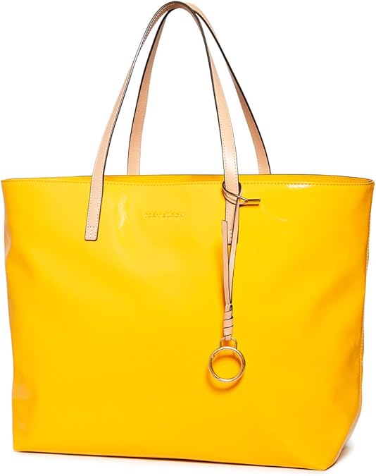 Amazon Com Tory Burch Women S Milo Tote Bag Solar Yellow One Size Shoes