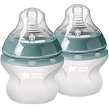 Tommee Tippee Closer to Nature Soft Feel Silicone Baby Bottle | Breast-Like Nipple, Anti-Colic, Stain & Odor-Resistant, Clear