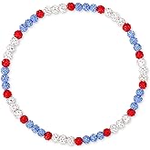 Mikovivi Philadelphia Baseball Necklace, Shiny Baseballer Inspired Beaded Necklace Unisex Rhinestone Disco Ball Necklaces Athlete Sport Necklace Jewelry for Men Women Baseball Team Lovers