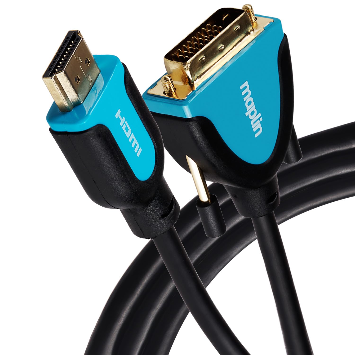 Maplin DVI-D Dual Link 24 + 1 Pin to HDMI Cable, 3m Black
