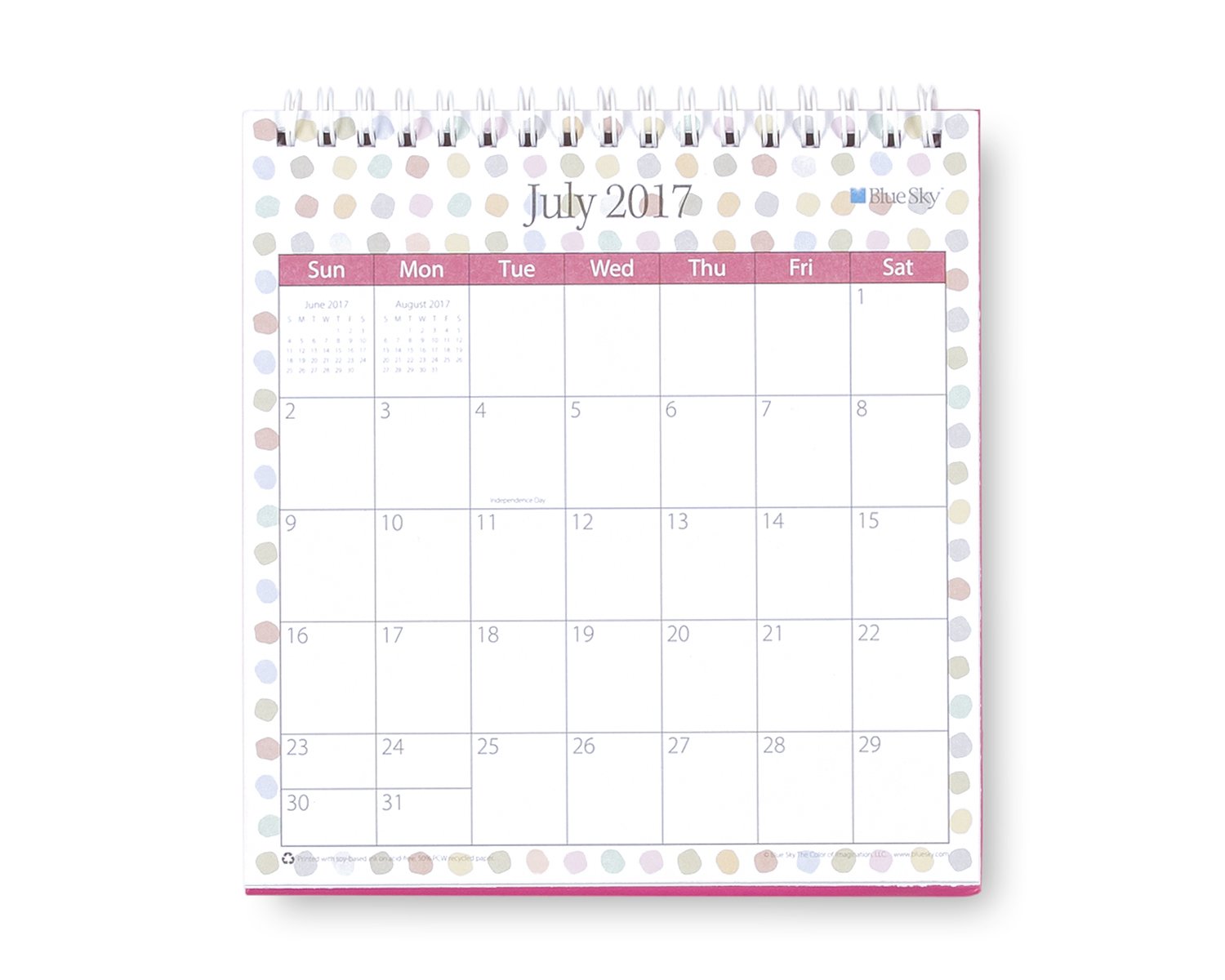 Blue Sky 20172018 Academic Year Monthly Desk Calendar with Stand, Twin