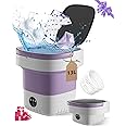 Portable Washing Machine, 13L Large Capacity Laundry Washer Cleaning for Underwear, Baby Clothes, Shirts,Small Delicates.Foldable Mini Washer and Dryer Combo for Apartment,Hotel,Camp,RV,Travel(Purple)