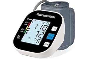 laukum Blood Pressure Monitor for Home Use - Automatic BP Machine with Large Backlit Display High Accuracy for 2 Users Arm Cuff & Storage Bag (Black)