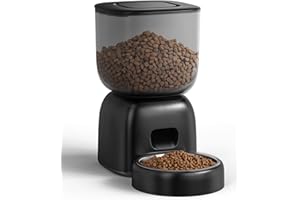 SARPAWS Automatic Cat Feeder, 3L Cat Food Dispenser Battery-Operated with 180-Day Battery Life, Timed Pet Feeder for Cats and Dogs, Desiccant Bag, Programmable Portion Control, 10s Voice Recorder