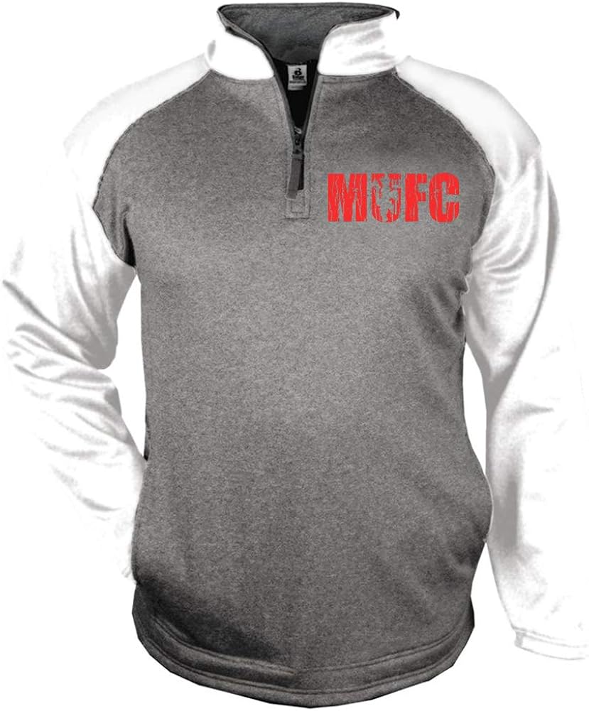 Mma Customs Badger Sport Performance Fleece Quarter Zip Mufc Soccer Pogba Jersey S Silver White Amazon Ca Clothing Accessories