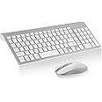 cimetech EasyTyping KF10 Wireless Keyboard and Mouse Combo, [Silent Scissor Switch Keys][Labor-Saving Keys] Ultra Slim Wireless Computer Keyboard and Mouse, Easy Setup for PC/Laptop/Windows - Silver