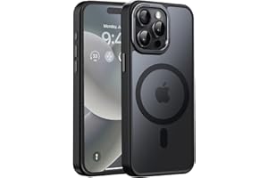 Newfuture Magnetic for iPhone 15 Pro Case [Compatible with Magsafe] [Military Grade Drop Protection] Translucent Matte Anti-Fingerprint Shockproof Phone Case for iPhone 15 Pro 6.1 inch, Black