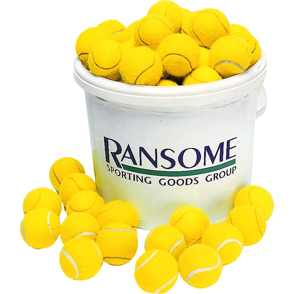 Ransome Bucket of 96 Tennis Balls,Green/White
