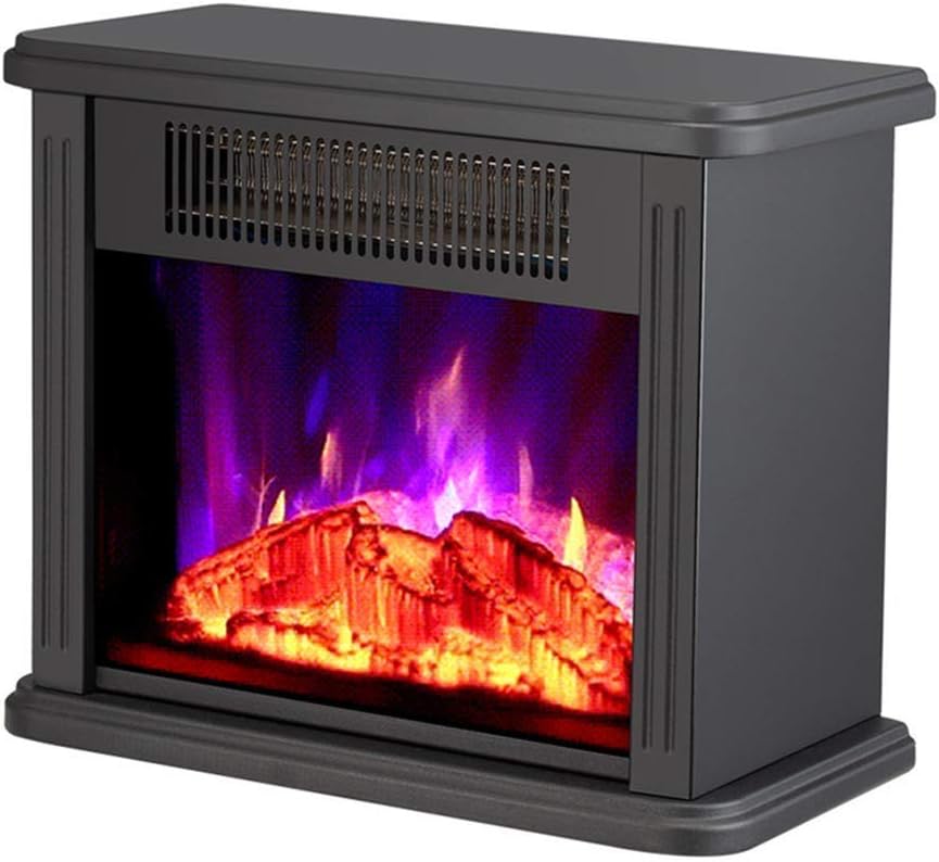 DFJU 1000W 2000W Mini Electric Fireplace Heater Tabletop Portable Space
