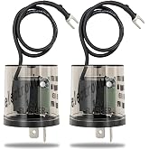 LED Flasher Relay 2 Pin 12V (Set of 2), Turn Signal Flasher Relay with Ground Wire - 2 Pin Heavy Duty 12V LED Flasher Compatible Automobile Motorcycle