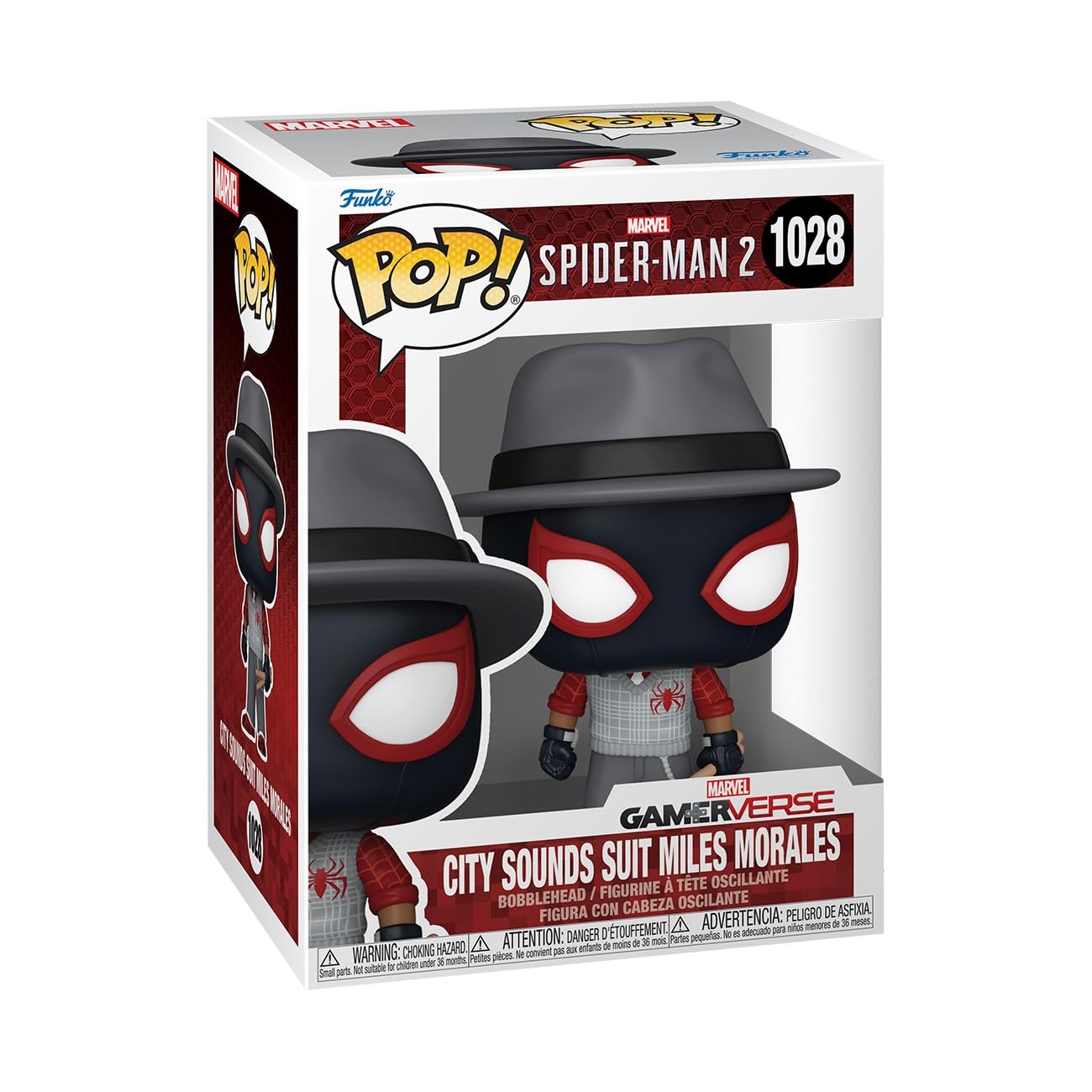 Funko POP! Marvel Miles (City Sounds Suit) Spider-Man 2#1028 Vinyl Figure One Size, Black